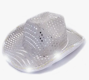 Cowboy hat silver - light up!